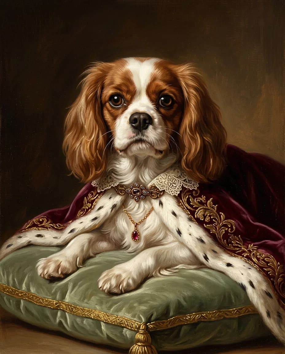 The same dog as a Renaissance portrait
